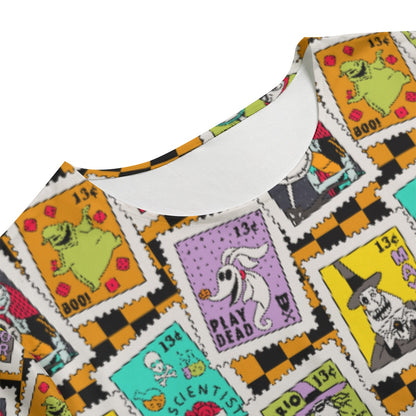 NBC Checkered Stamps [orange] Women's T-shirt Set With Short Sleeve