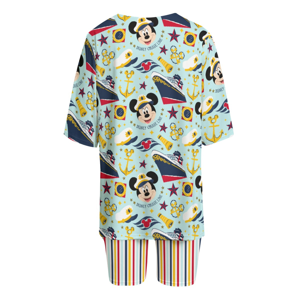DCL & Stripe Women's T-shirt Set With Short Sleeve