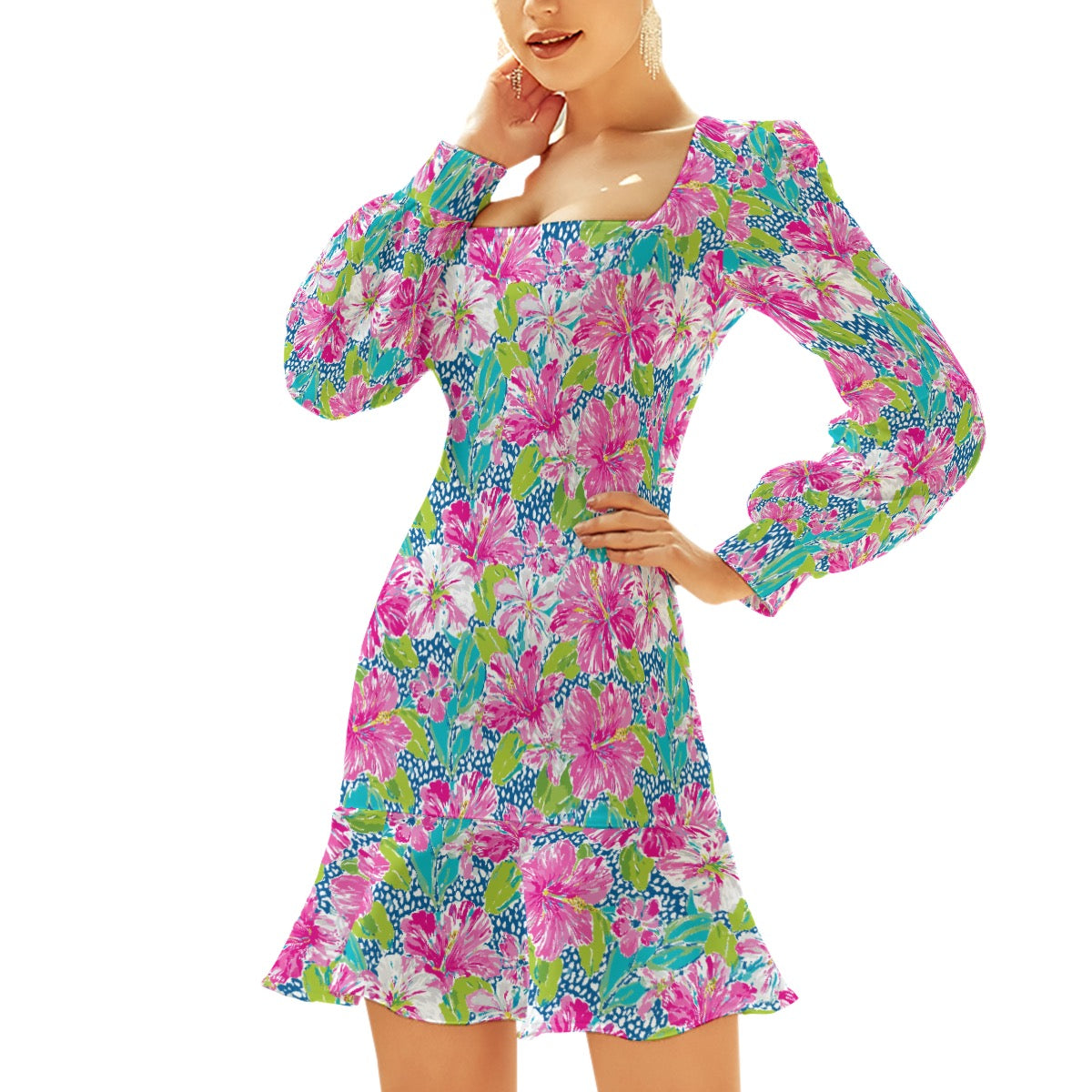 Harper Women's Ruffle Hem Skinny Dress