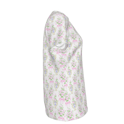 Floral Women's Round Neck Athletic T-Shirt|210GSM