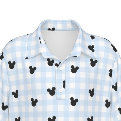 Blue Gingham Boys Polo Collar Jersey |210GSM