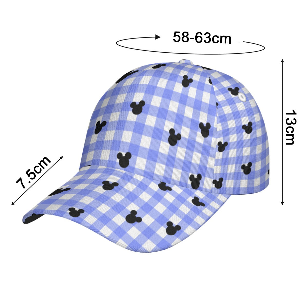 Bright Blue Gingham Cap