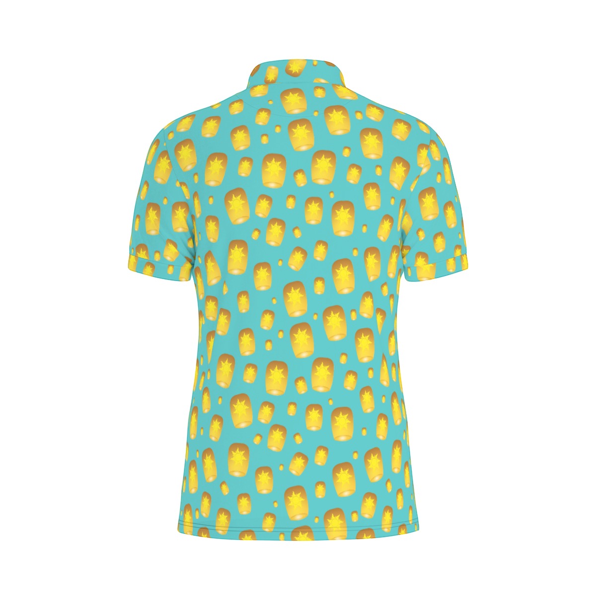 Teal Lanterns Men's Stretch Collar Polo Shirt