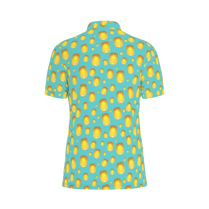Teal Lanterns Men's Stretch Collar Polo Shirt