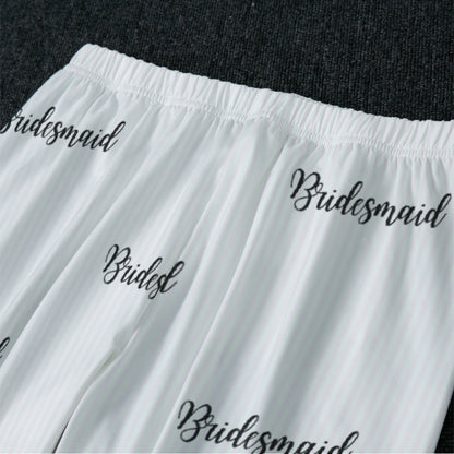 Bridesmaid Striped Women's Raglan Sleeve Pajamas