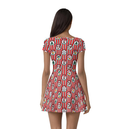 Classic Christmas Frames Women’s Athletic Dress With Built‑In Shorts