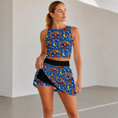 Pumpkin Sorcerer Women's Sports Tank & Skort Set
