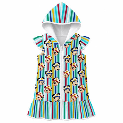 Merry Time Sailors Girls' Hooded Beach Cover-Up
