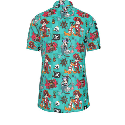 Pirate MM and Merminnie Men's Stretch Collar Polo Shirt