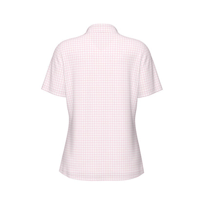 Pink Herringbone Roll Tide Women's Sports Polo Shirt
