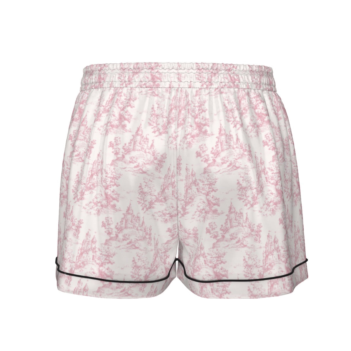 Castle Toile Women's Pajama Set With Short Sleeve
