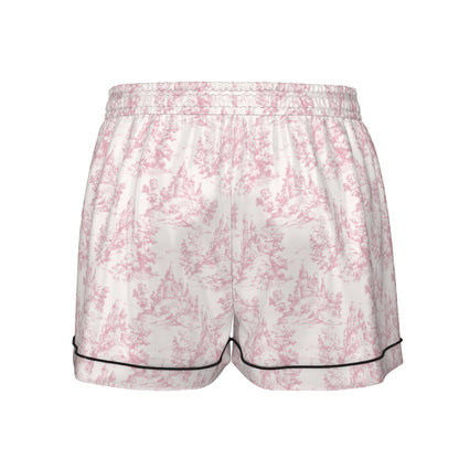Castle Toile Women's Pajama Set With Short Sleeve
