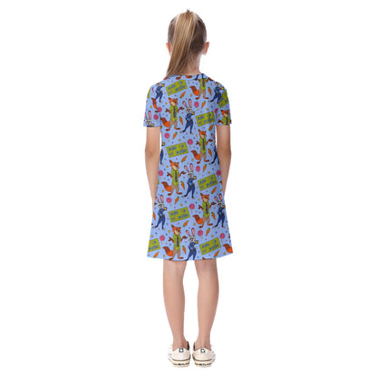 Zoo Animals Kid's Short Sleeve Dress
