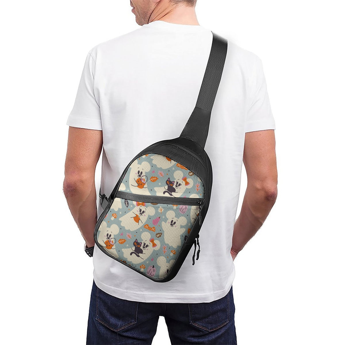 Friendly Ghosts [Slate] Folding chest bag