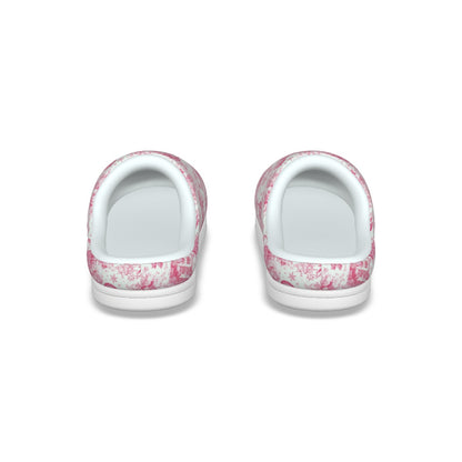 Hot Pink Christmas Toile Women's Plush Slippers