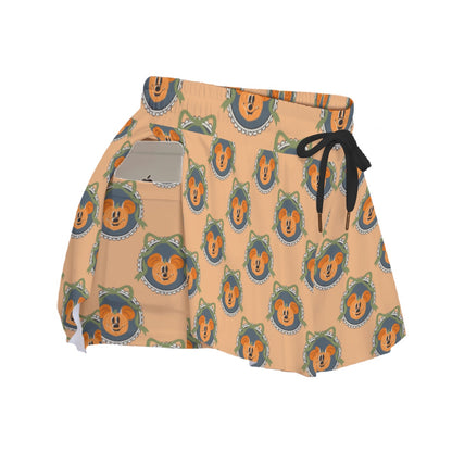 Pumpkin MM Trellis [orange] Women's Sport Skorts With Pocket