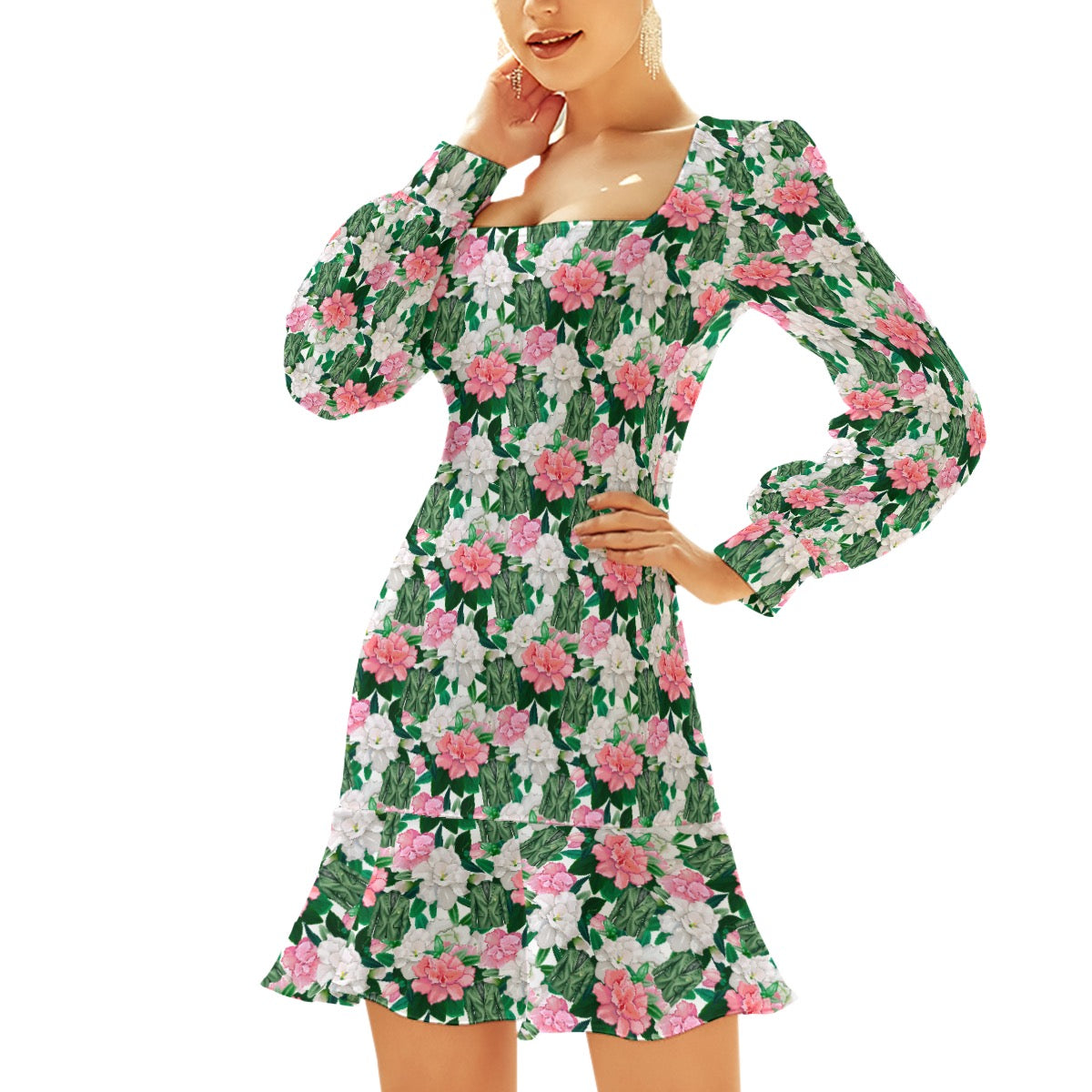 Masterful Women's Ruffle Hem Skinny Dress