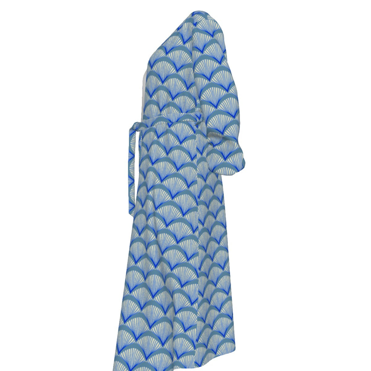 Scalloped Shells Women's Lace-up Chiffon Robe