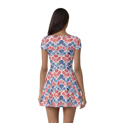 Patriotic Watercolor Women’s Athletic Dress With Built‑In Shorts