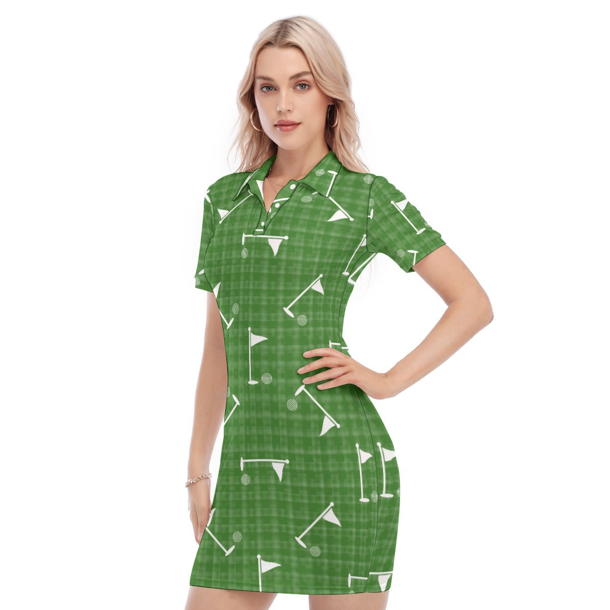 Golf Flag Women's Polo Collar Dress
