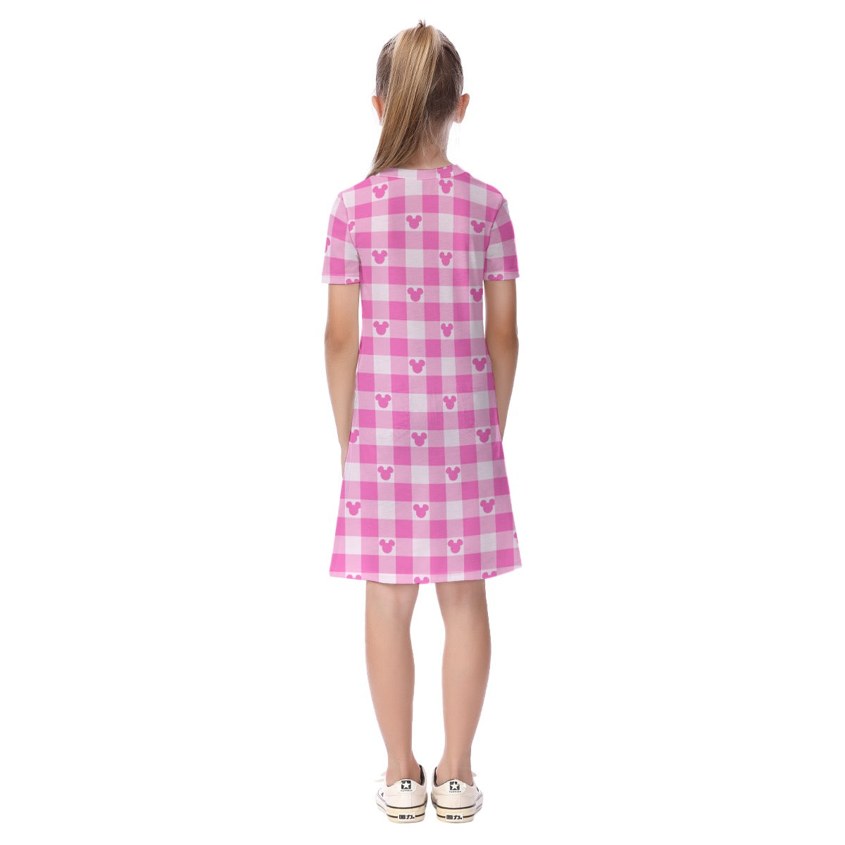 All Pink Gingham MM Kid's Short Sleeve Dress