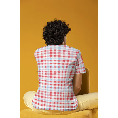 Patriotic Gingham Men's Crew Neck T-Shirt