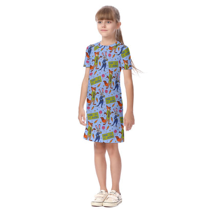 Zoo Animals Kid's Short Sleeve Dress