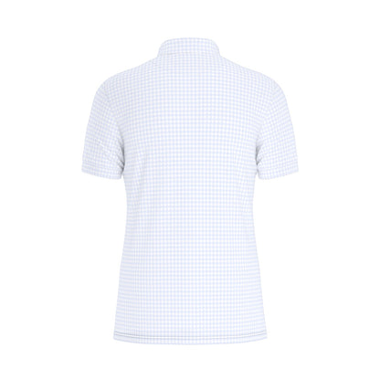 Blue Herringbone Spartans Men's Stretch Collar Polo Shirt