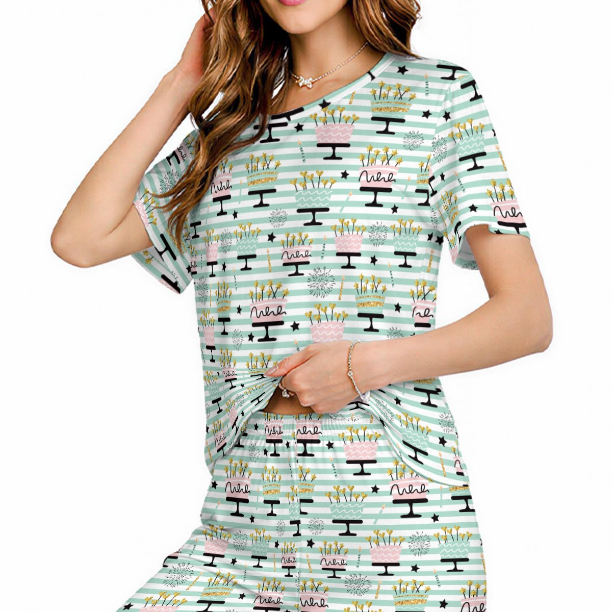 Birthday Cake Stripe Women’s Loungewear Set