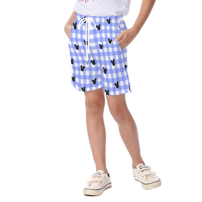 Bright Blue Gingham Kid's Beach Shorts