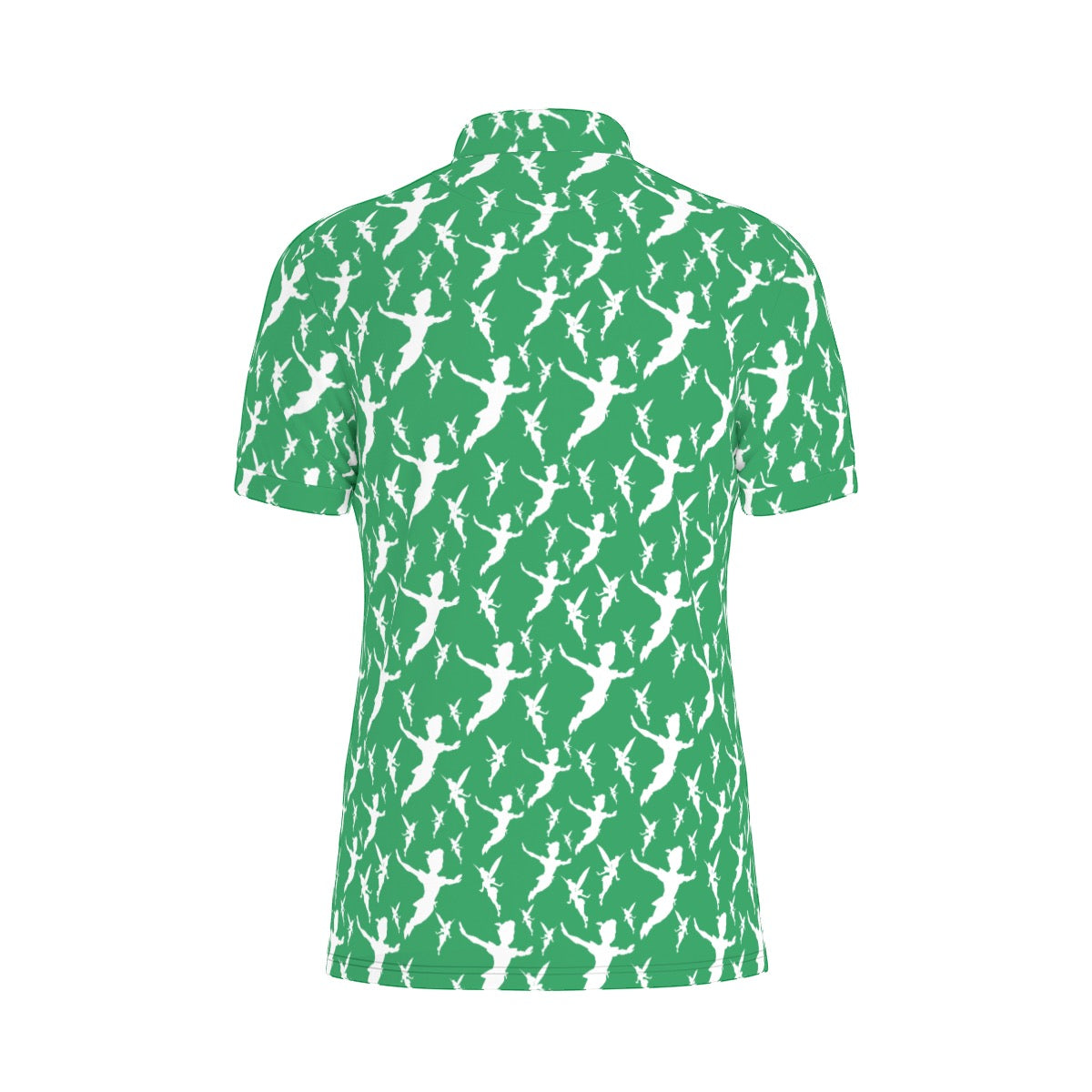 Green Peter Silhouette Men's Stretch Collar Polo Shirt