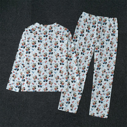 Checkered Cruising MM Men's Raglan Sleeve Pajamas With Wide Ankles