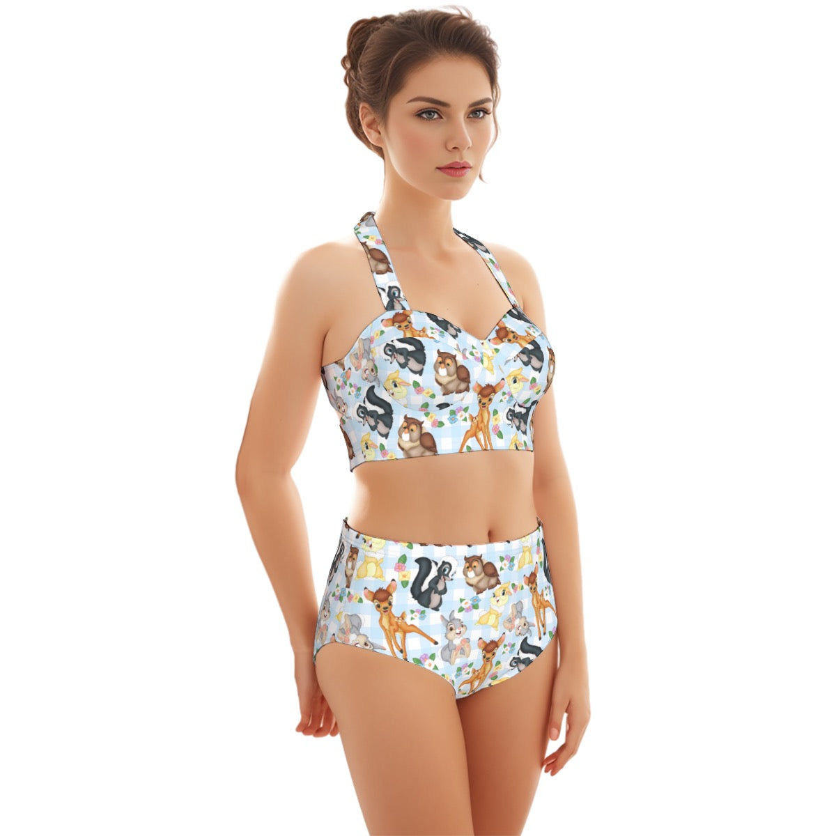 Forest Friends Women's Swimsuit Set With Halter