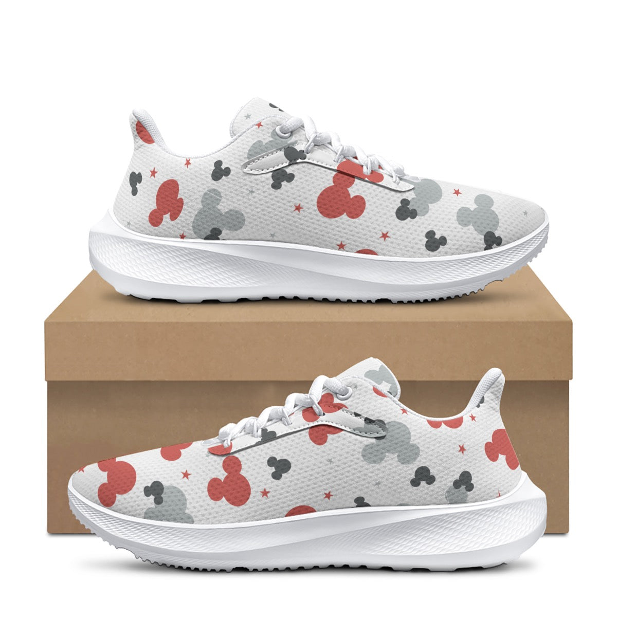 Red & Gray MM Women's Road Running Shoes