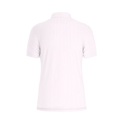 Rose Stripe Men's Stretch Collar Polo Shirt