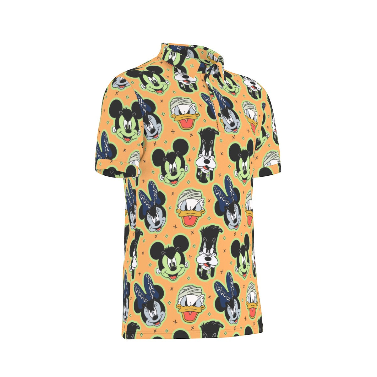 Spooky Friends [orange] Men's Stretch Collar Polo Shirt