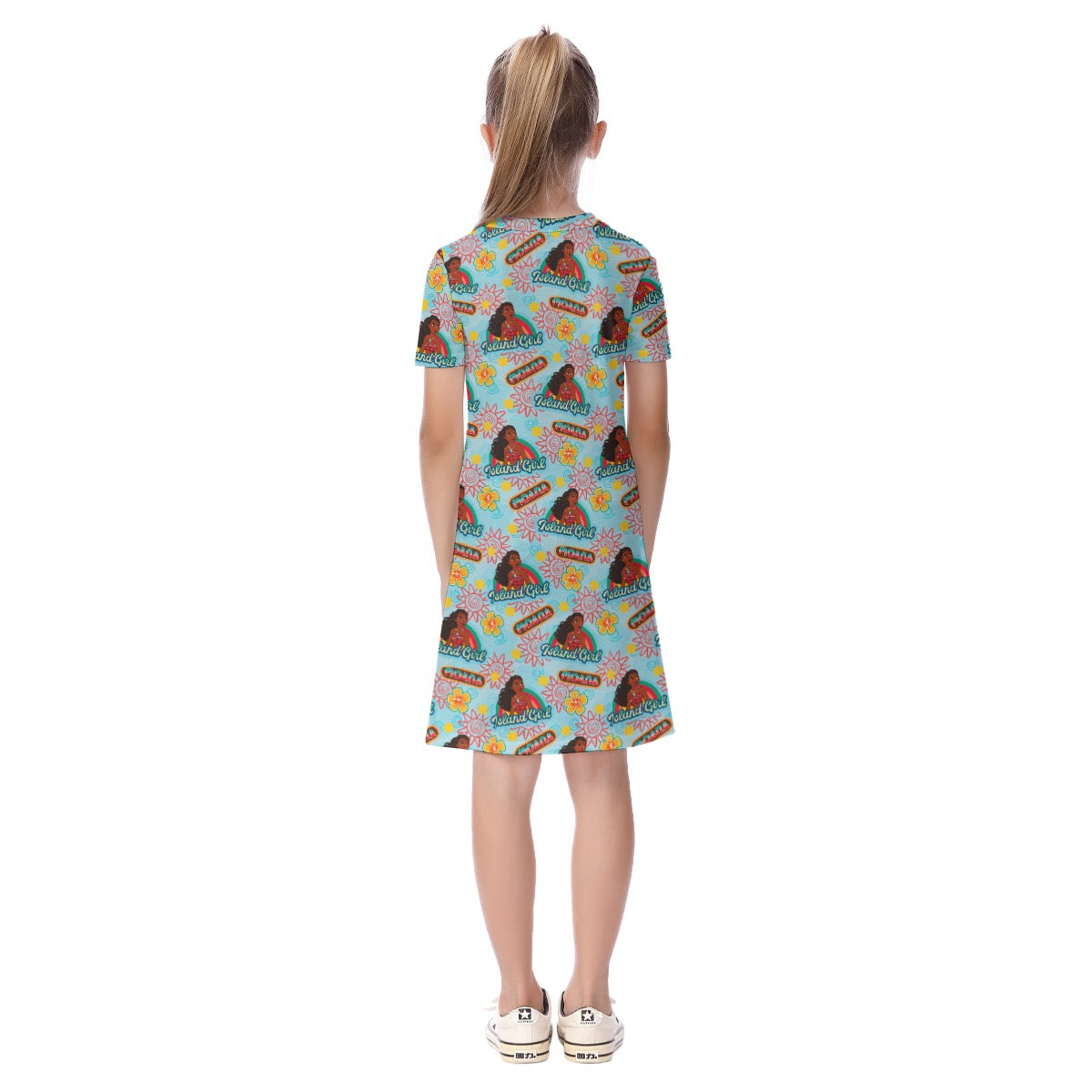 Aqua Island Girl Kid's Short Sleeve Dress