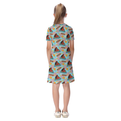 Aqua Island Girl Kid's Short Sleeve Dress