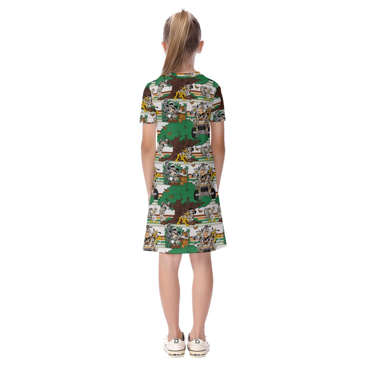 Striped Safari Kid's Short Sleeve Dress