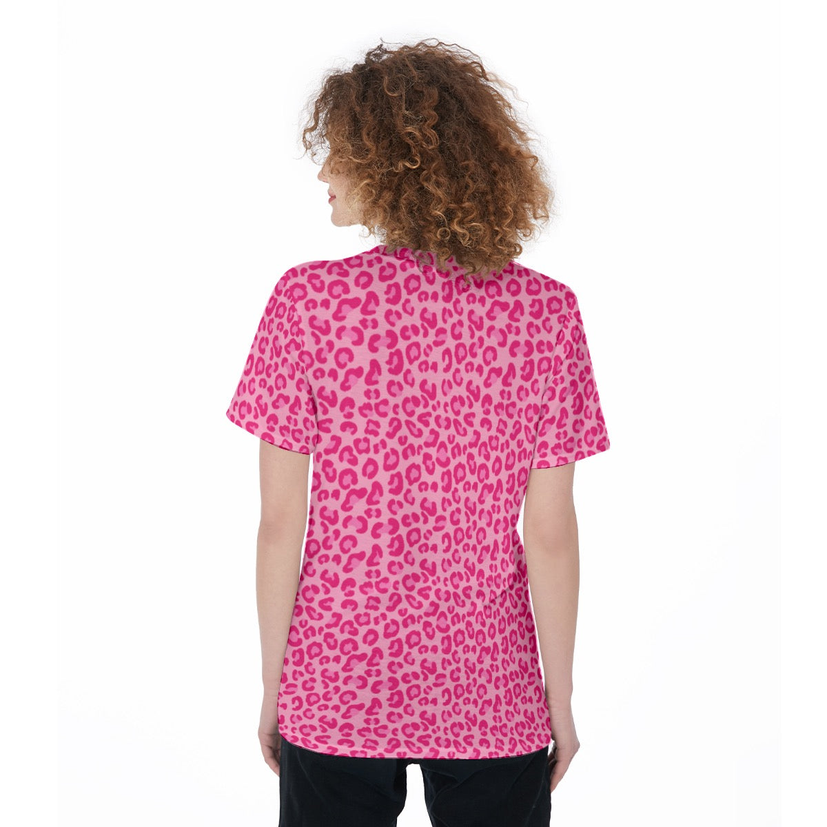 Pink Leopard Women's O-Neck T-Shirt|180 GSM Jersey