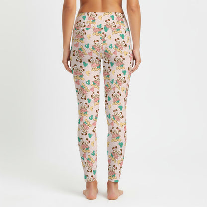 Caroling MM & Minnie Women's High Waist Leggings With Side Pocket