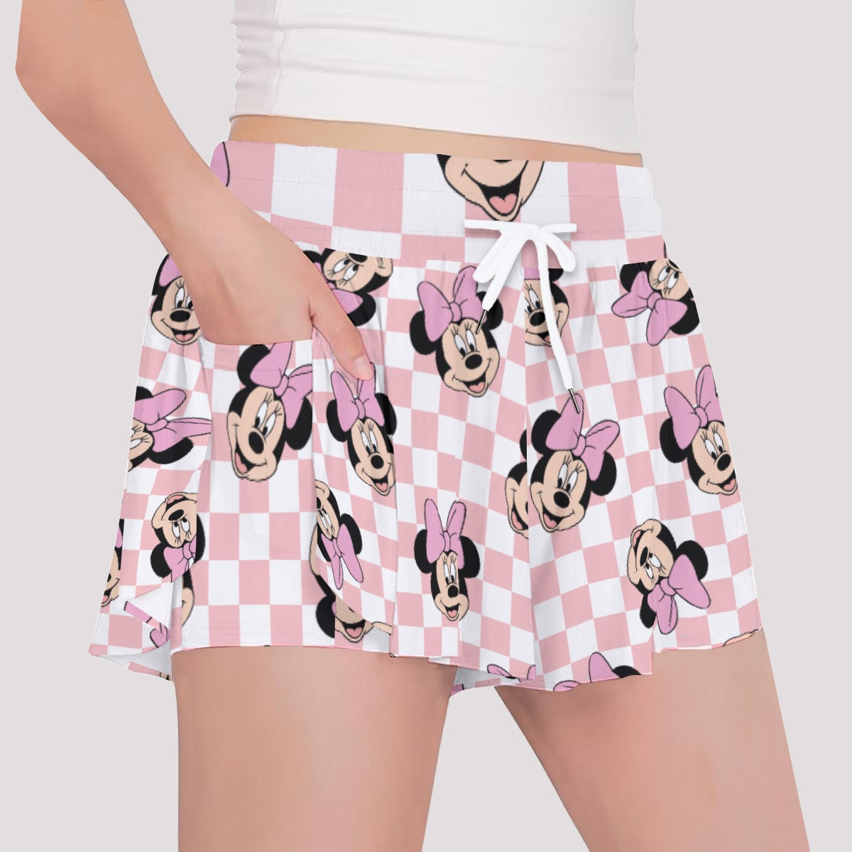 Checkered Minnie Girls' Sports Culottes