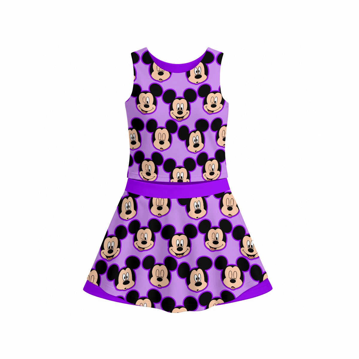 Purple MM Girl's Sleeveless Sports Tank & Skort Set
