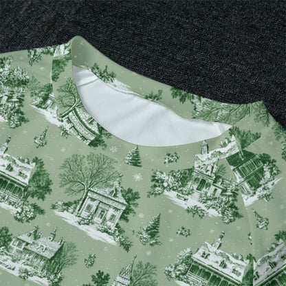 Sage Christmas Toile Women's Raglan Sleeve Pajamas