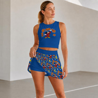 Pumpkin Sorcerer Women's Sports Tank & Skort Set