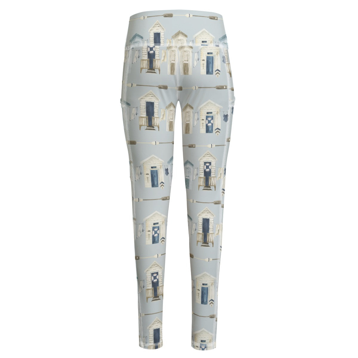 Beach Houses & Oars Functional Women's Yoga Leggings With Side Pockets|210GSM