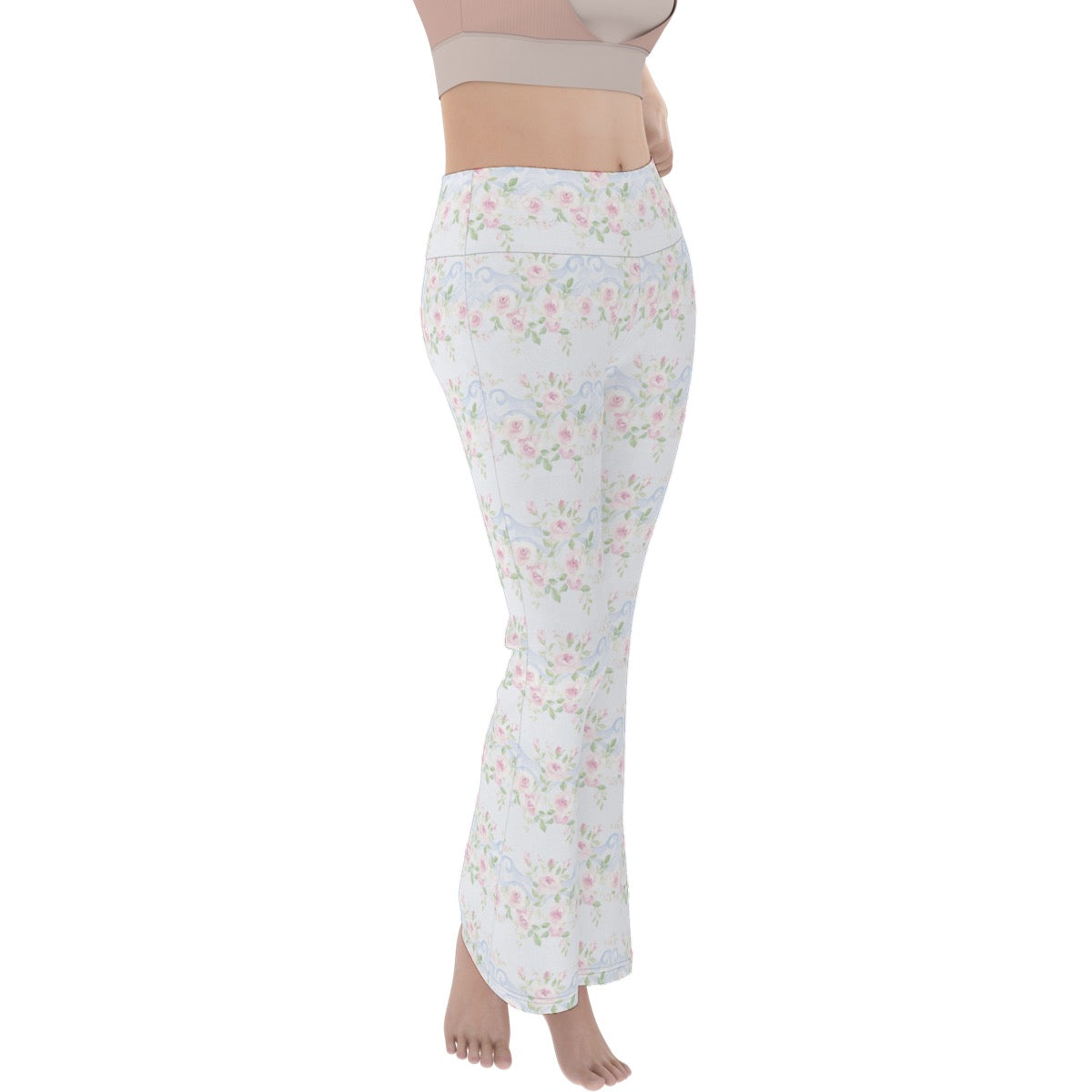 Grandmillenial Roses Women's Flare Yoga Pants