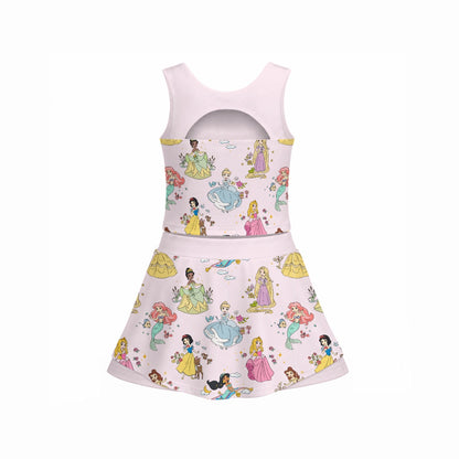 Princess Girl's Sleeveless Sports Tank & Skort Set