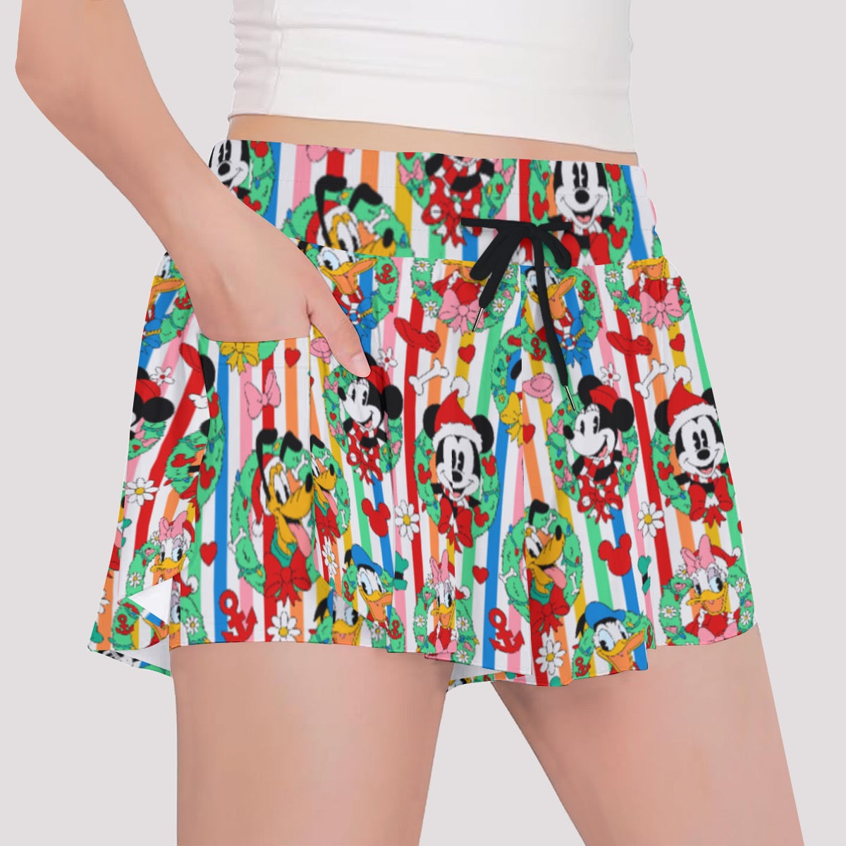 Wreath Friends [rainbow stripe] Girls' Sports Culottes