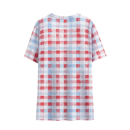 Patriotic Check Children's Round Neck T-Shirt